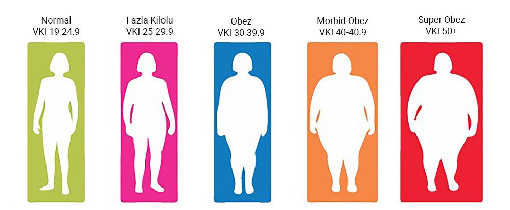 Vücut kitle indeksi ile obezite sınıflandırılması resmi.